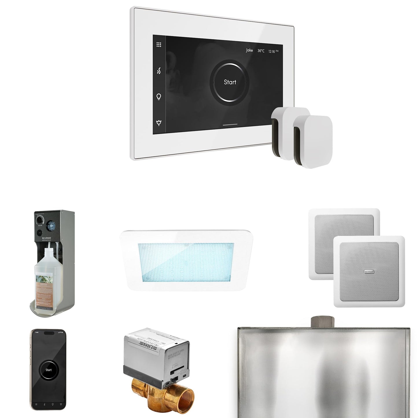 Mr Steam XDream Max Steam Shower Control Package with iSteamX Control and Steamhead in White Beauty and Personal Care Mr. Steam