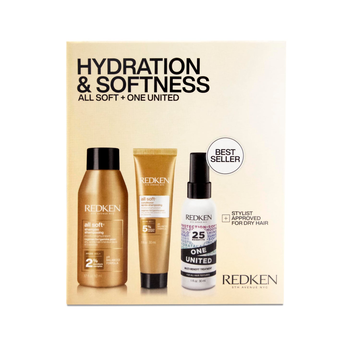 Redken All Soft Mini Kit - Moisturizing Shampoo, Conditioner & Leave In Treatment with Argan Oil for Soft, Hydrated Hair, Travel Size Beauty & Personal Care Redken