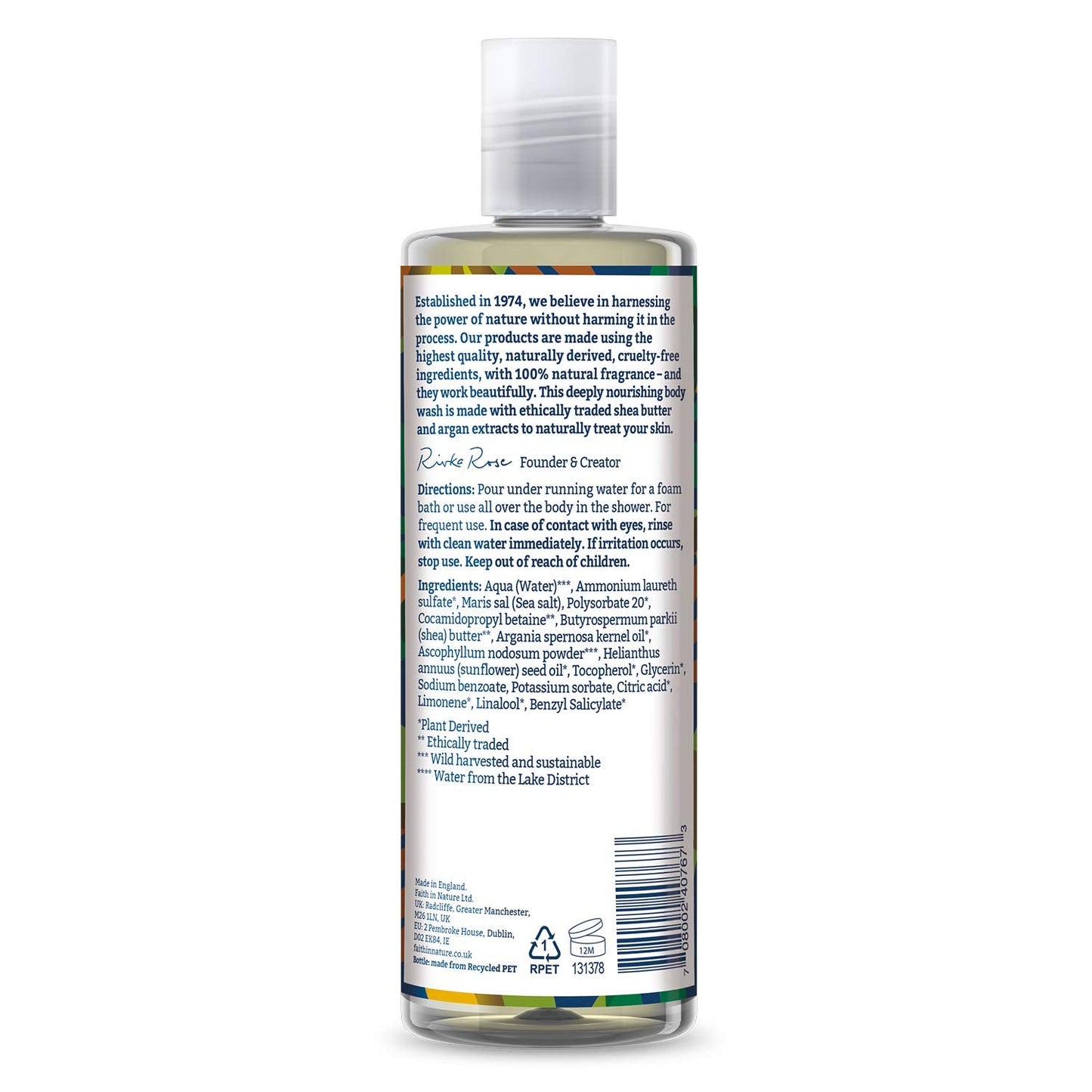 Faith in Nature Natural Shea & Argan Body Wash, Nourishing, Vegan & Cruelty Free, Parabens and SLS Free, 400ml Beauty & Personal Care FAITH IN NATURE