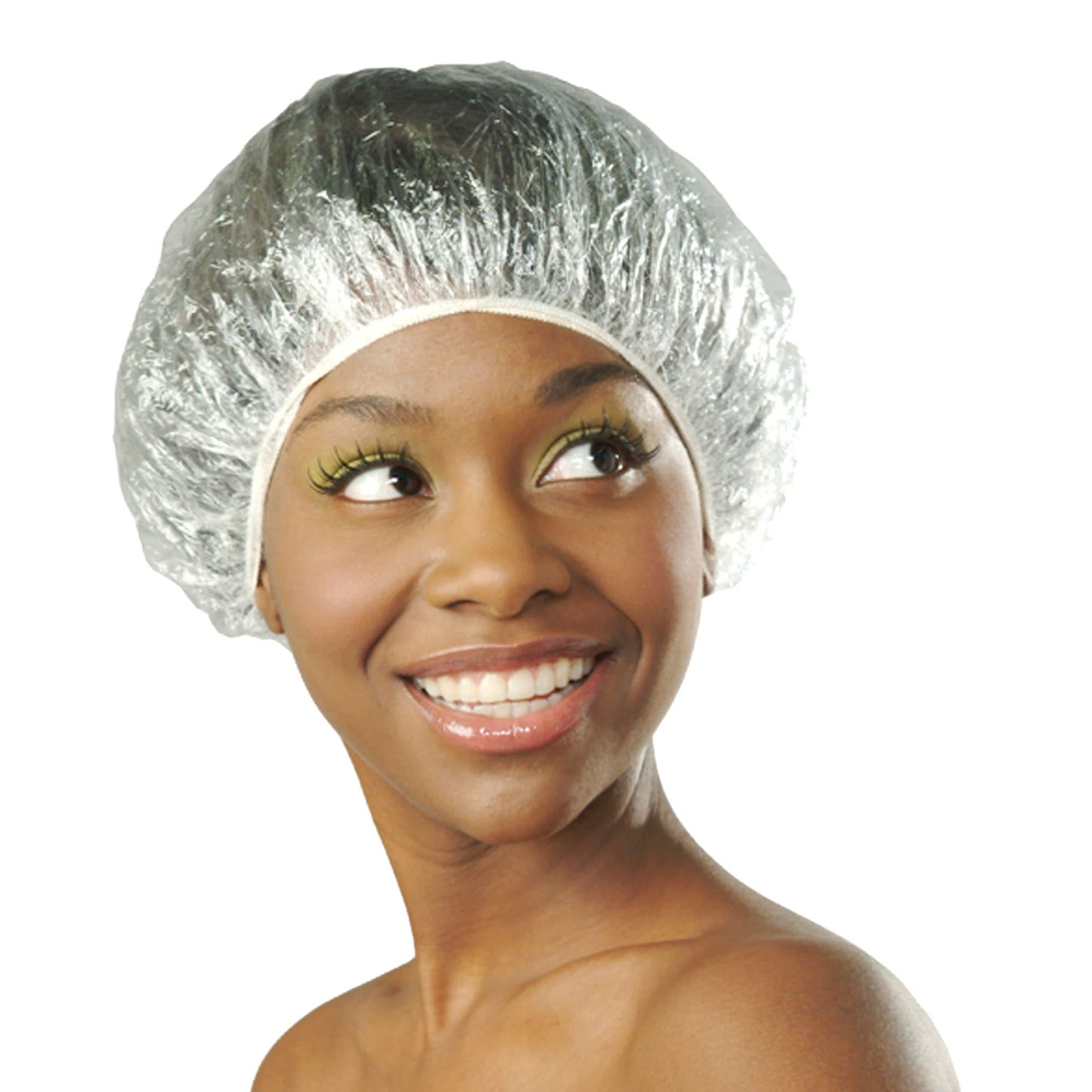 Donna Disposable Plastic Shower Cap 15pcs - Reusable Waterproof Shower Caps for Women - Durable and Comfortable Shower Caps for Bathing, Spa, Travel Beauty and Personal Care DONNA