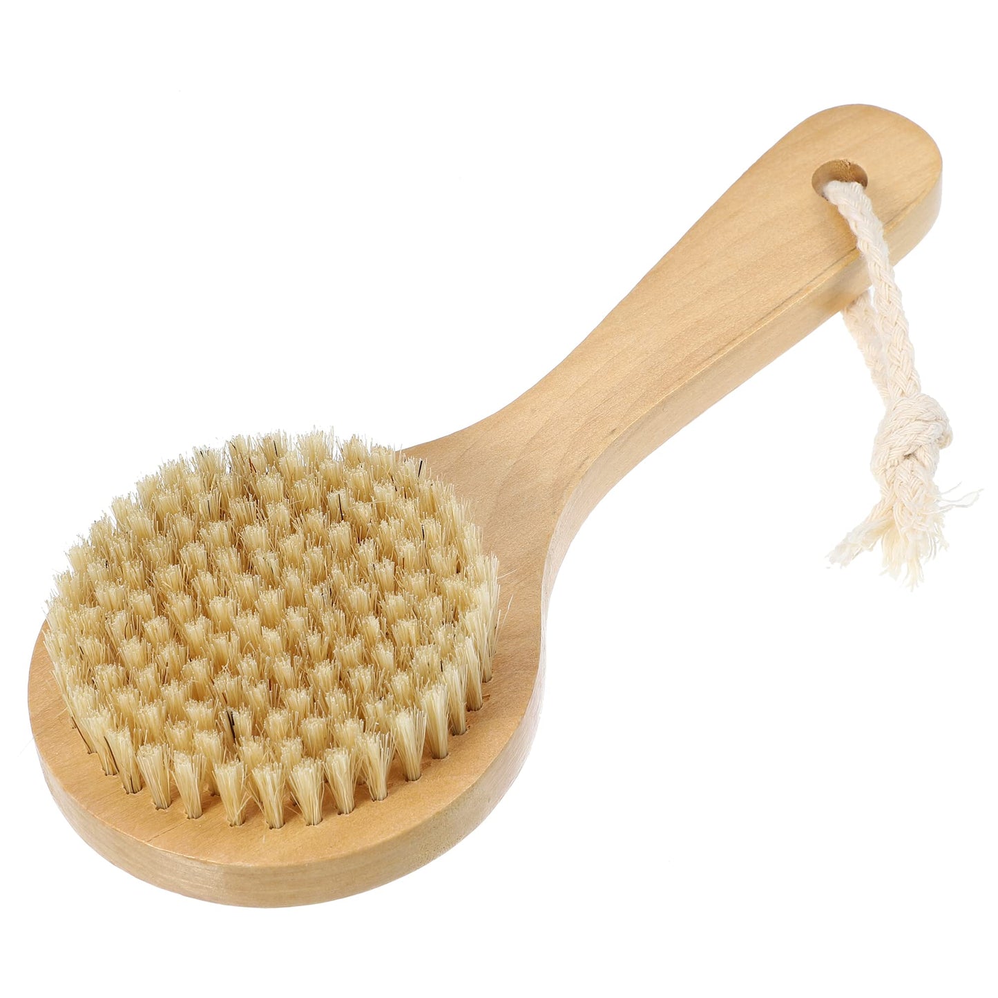 VOCOSTE 1 Pcs Bath Brush, Back Scrubber Wood for Shower with Short Handle, Brown, 7.9 Inches Beauty and Personal Care VOCOSTE