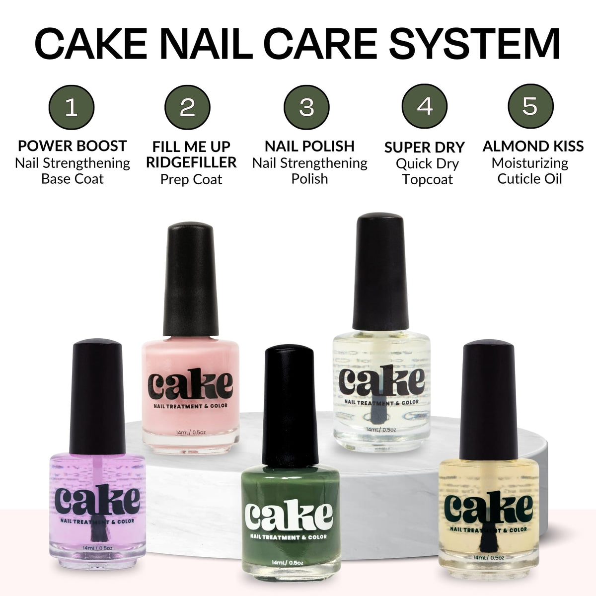 CAKE Cruelty Free Nail Polish, Organic Nails, Nail Strengthener and Growth, Nail Repair for Damaged Nails, Fingernail Polish, Natural Nail Polish