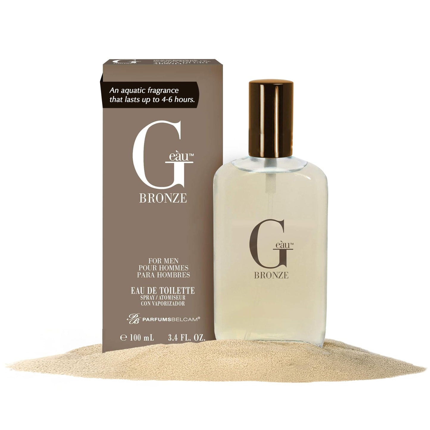 PB ParfumsBelcam G eàu Bronze Eau de Toilette Spray for Men – Long-Lasting Aquatic Woody Cologne with Citrus, Lavender & Patchouli, 0.34 fl oz Beauty & Personal Care PB ParfumsBelcam