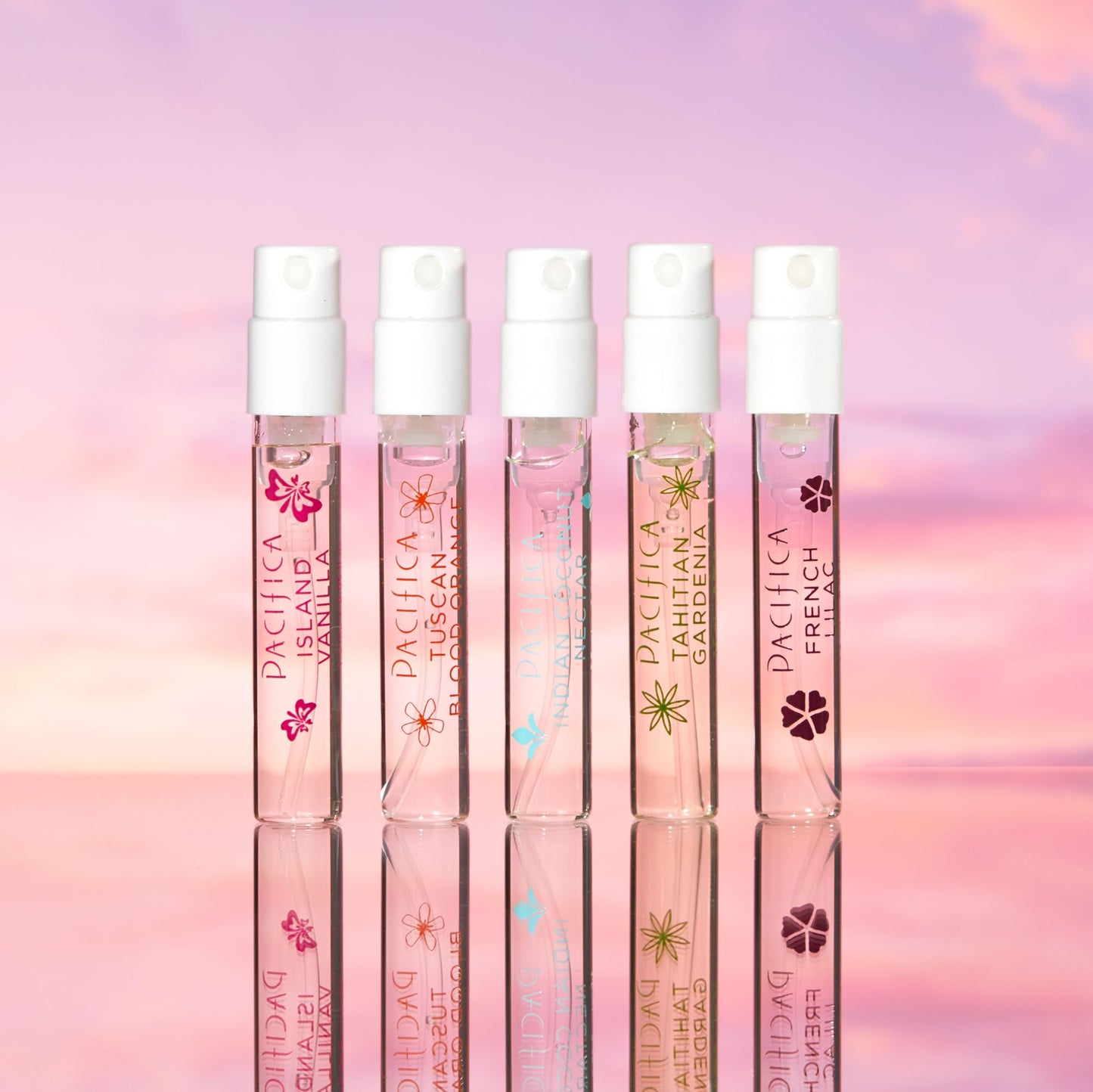 Pacifica Beauty Wanderlust & Moon Moods Perfume Set, Travel Fragrances, Island Vanilla, French Lilac, Clean Vegan Perfume, 0.05 fl oz Each (Set of 10) Beauty & Personal Care Pacifica
