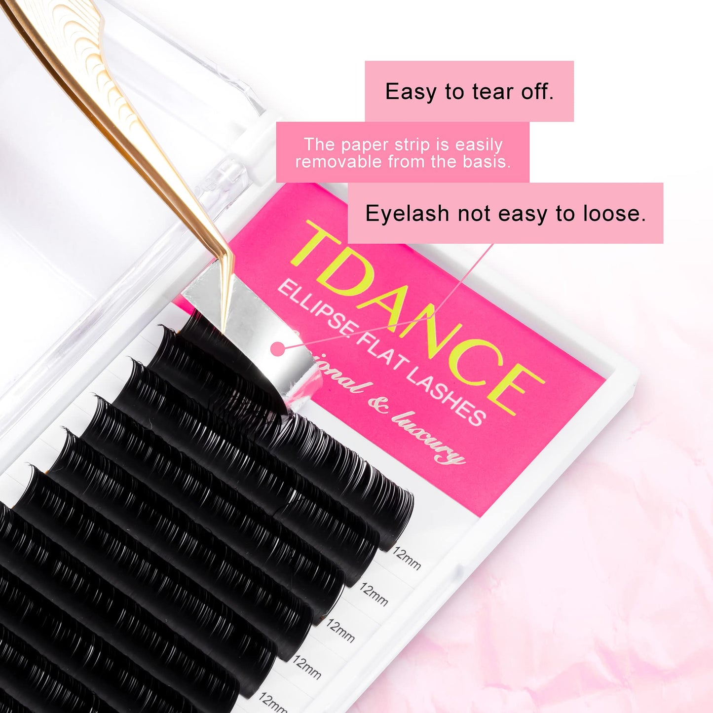 TDANCE Classic Lash Extensions Flat Lashes Eyelash Extensions 0.2mm D Curl Ellipse Eyelash Extensions 8mm Mixed Black Matte Individual Lashes Salon Beauty and Personal Care TDANCE