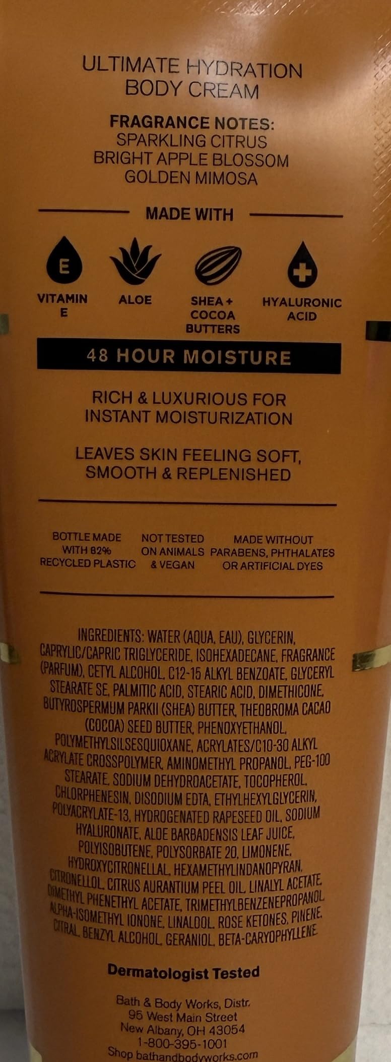 Bath & Body Works Women's Hello Happiness Body Cream 8 Ounces Pack of 2