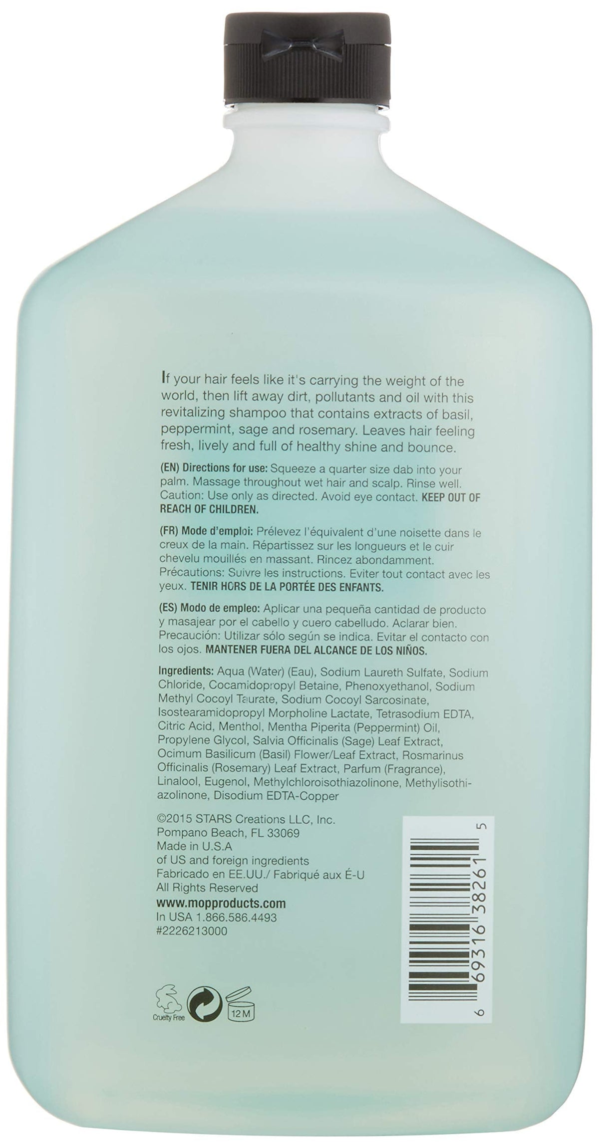 MOP Revitalizing Shampoo, Basil Mint, 33.8 Fl Oz Beauty & Personal Care MOP