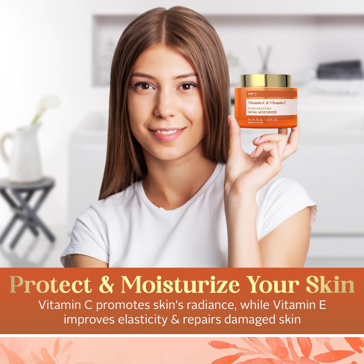 Envy Vitamin C & Vitamin E Face Moisturizer Cream - Hydrating, Reduces Acne Scars & Fine Lines - Anti-Aging, Dermatologist Tested for All Skin Types Beauty & Personal Care Envy