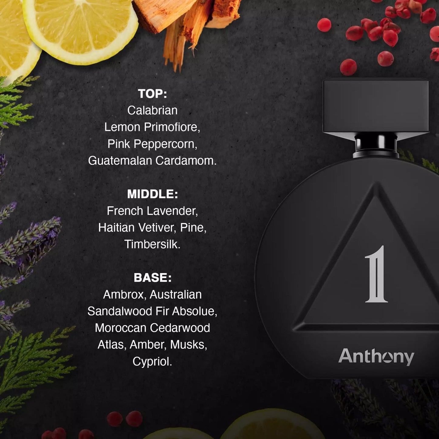 Anthony One Eau de Parfum for Men, Intriguing, Irresistibly Fresh and Smooth, With Lemon, Lavender, Pine, and Smoldering Sandalwood, 3.4 Fl Oz Beauty & Personal Care Anthony