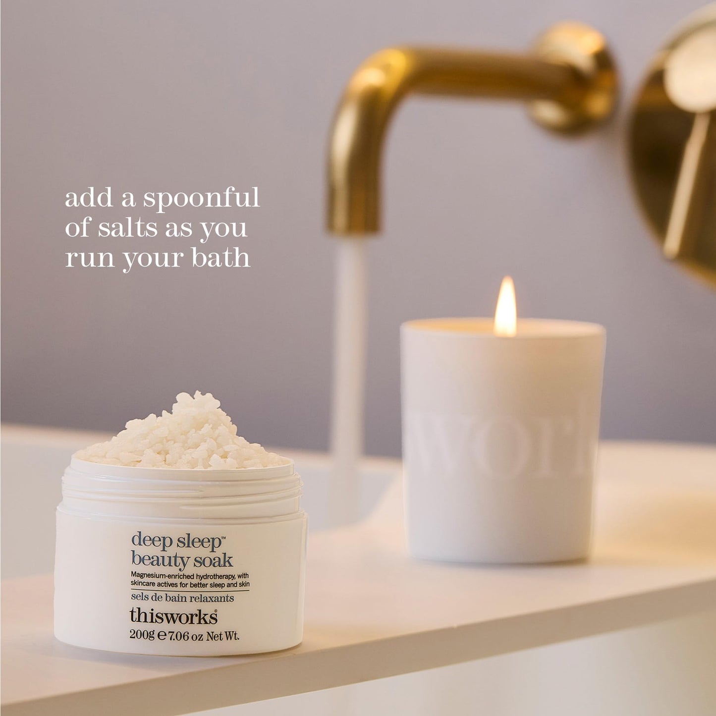 This Works Deep Sleep Beauty Bath Soak 200g - Luxury Bath Salts with Muscle Soothing Minerals Magnesium and Zinc, with Vitamin E for Brighter Skin Beauty and Personal Care THISWORKS
