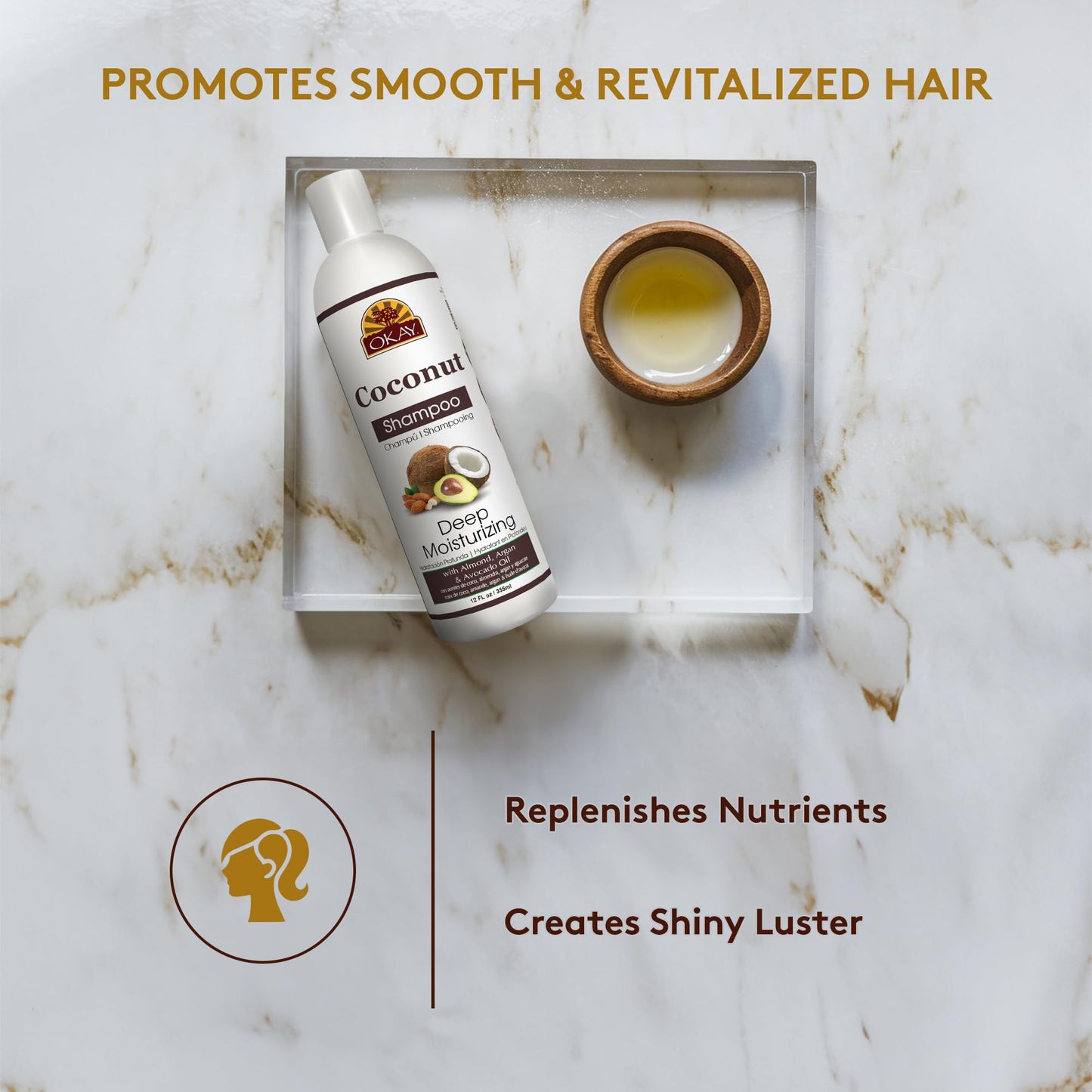 Okay Coconut Deep Moisturizing Shampoo Helps Replenish Moisture And Elasticity For Healthy Strong Hair Sulfate,Silicone,Paraben Free For All Hair Beauty & Personal Care OKAY