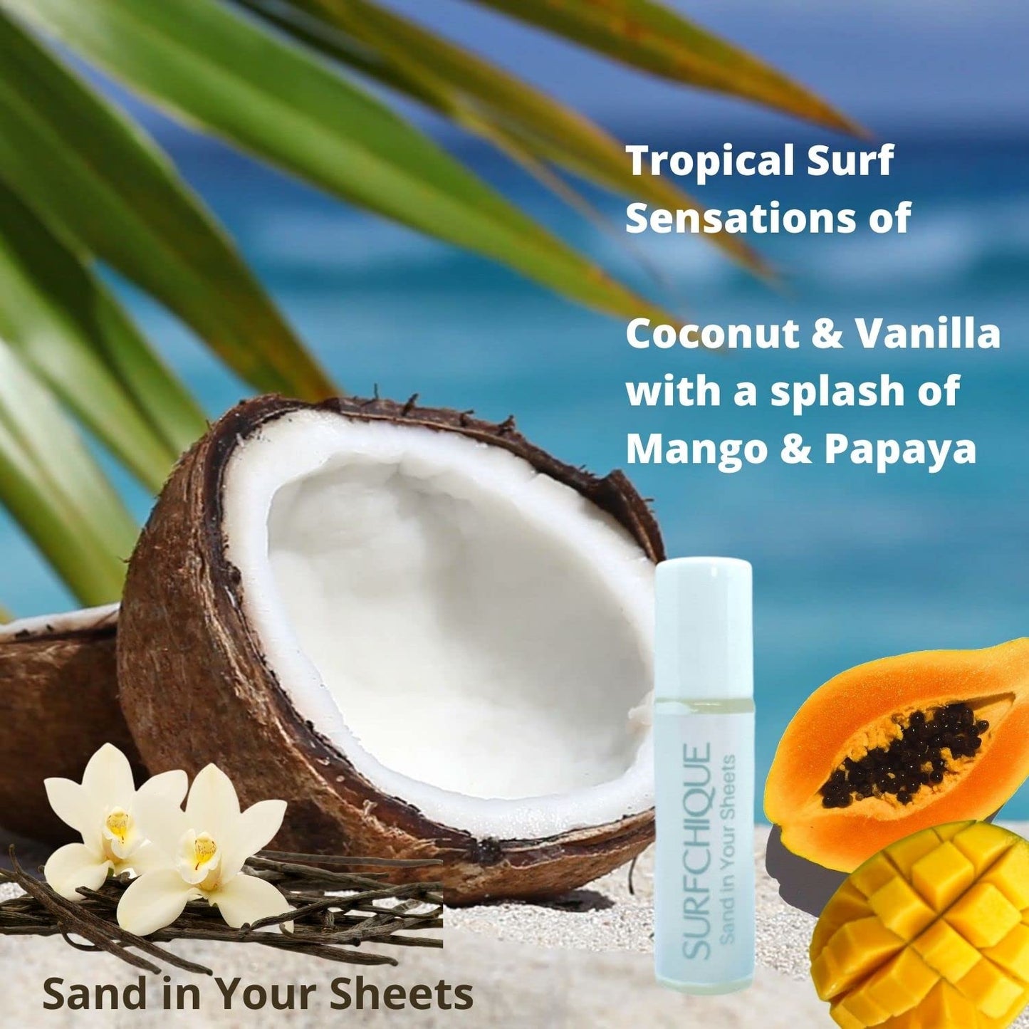 SURFCHIQUE Tropical Beach Coconut/Vanilla Perfume Oil - Sand in Your Sheets Beauty & Personal Care SURFCHIQUE