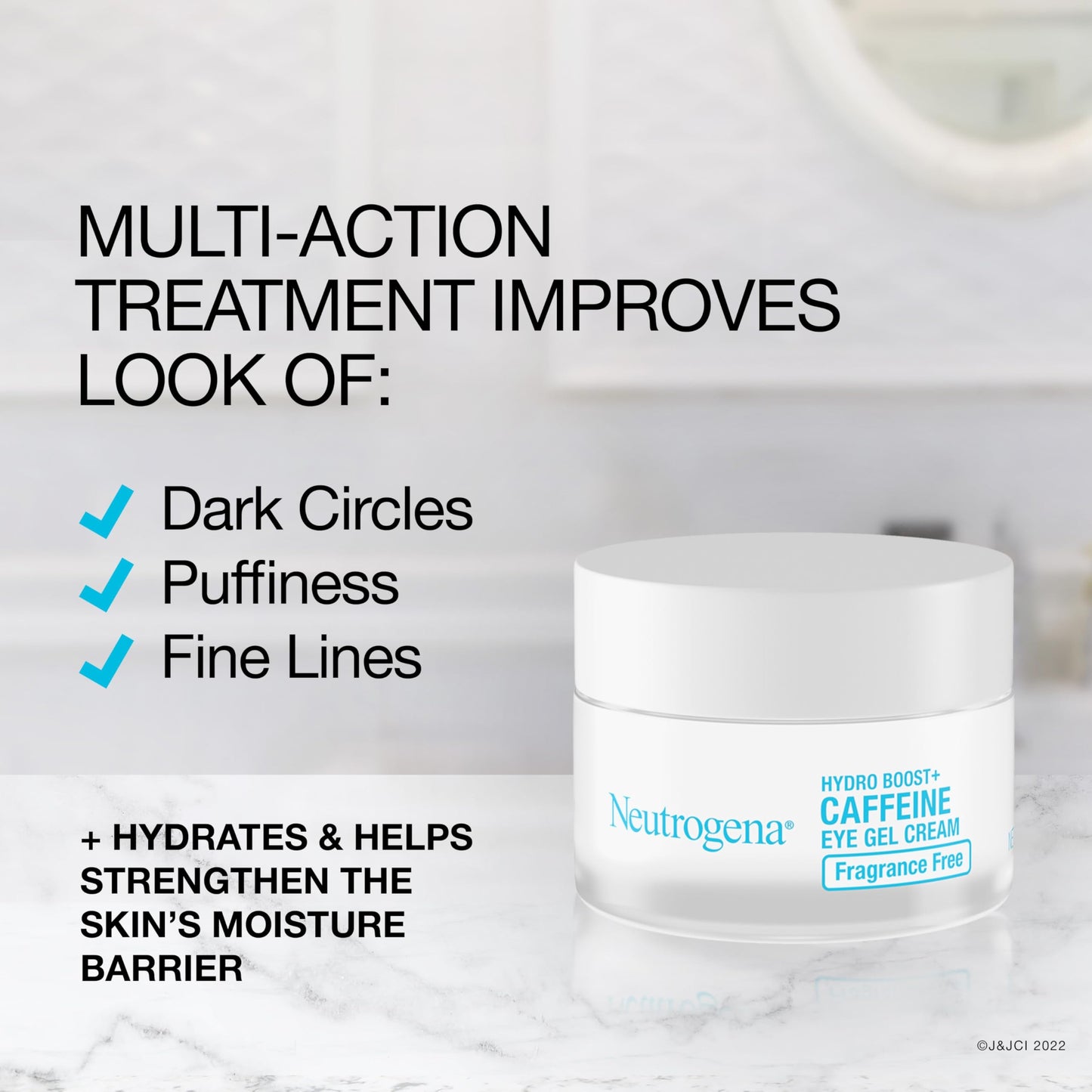 Neutrogena Hydro Boost + Eye Cream for Dark Circles & Puffiness, Under Eye Cream with Caffeine, Hyaluronic Acid and Peptides, Fragrance Free, 0.5 oz Beauty & Personal Care Neutrogena