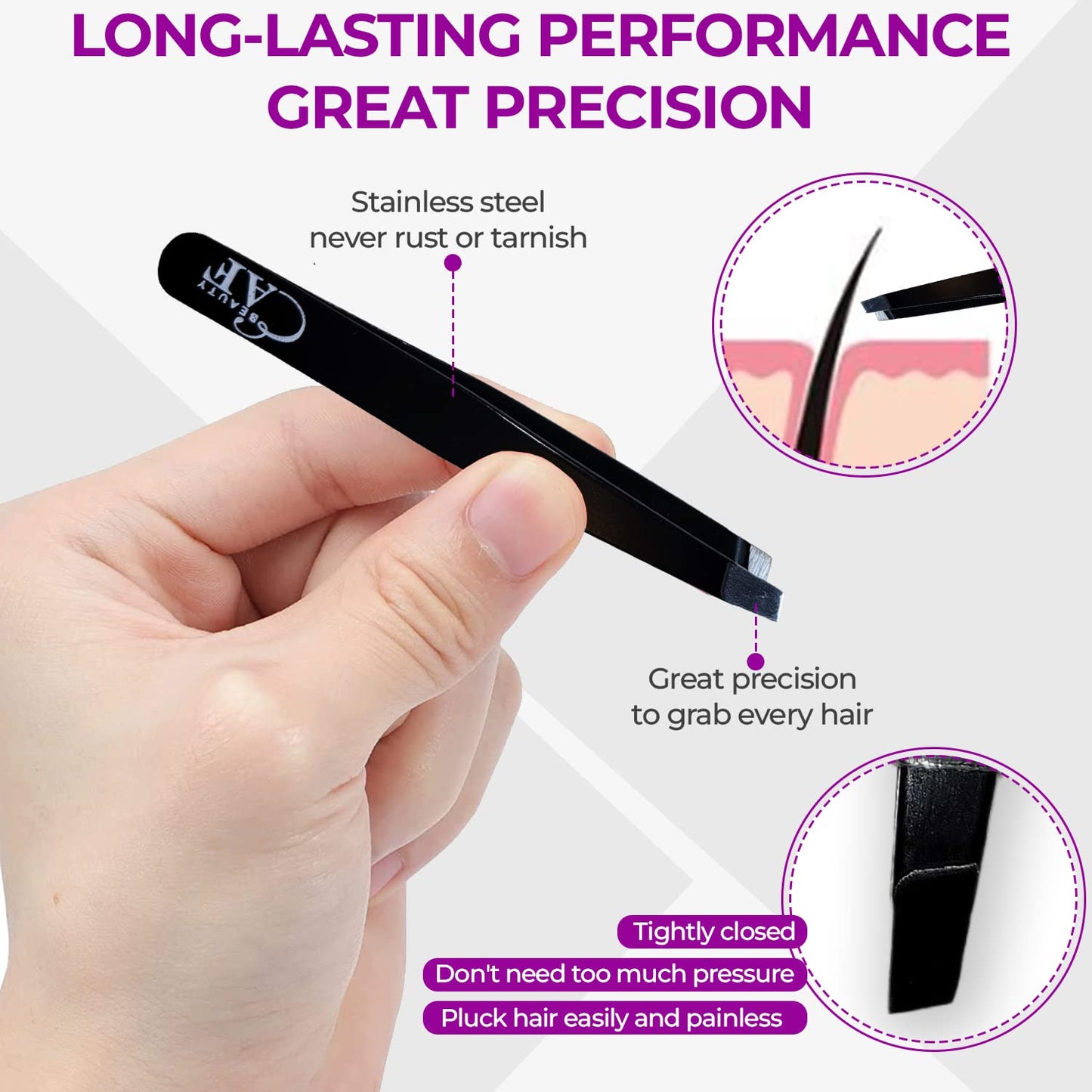 EAF Beauty eyebrow tweezer set, best grooming hair remover, heavy duty craft tweezers, sharp tweezers, and brow tweezers. fine point tweezers, Beauty & Personal Care EAF Beauty