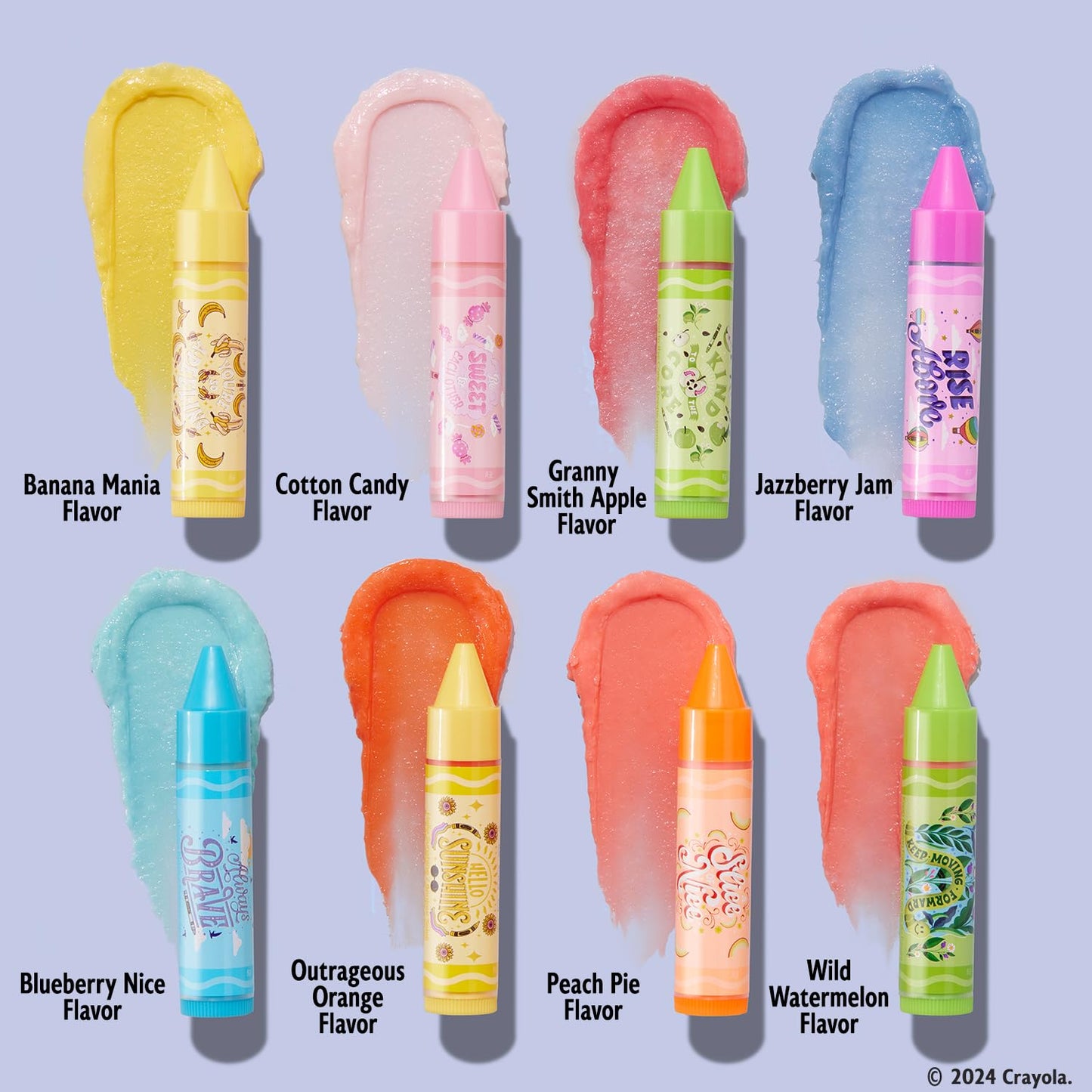 Lip Smacker Crayola Party Pack - 8 Moisturizing Lip Balms, Fun Flavors, Hydrating & Protecting, Glossy Finish - Cruelty-Free Beauty & Personal Care Lip Smacker