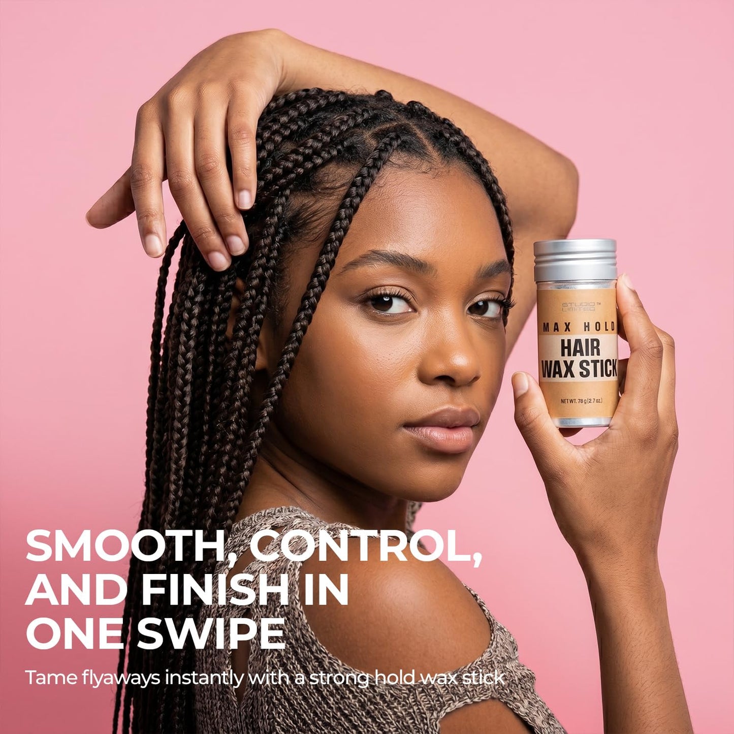 STUDIO LIMITED SmoothLocks Styling Wax Stick - Flyaway Tamer & Frizz Control for Women | Long-Lasting Hold, Ideal for Thinning Hair, Wigs, and Slick Beauty & Personal Care STUDIO LIMITED