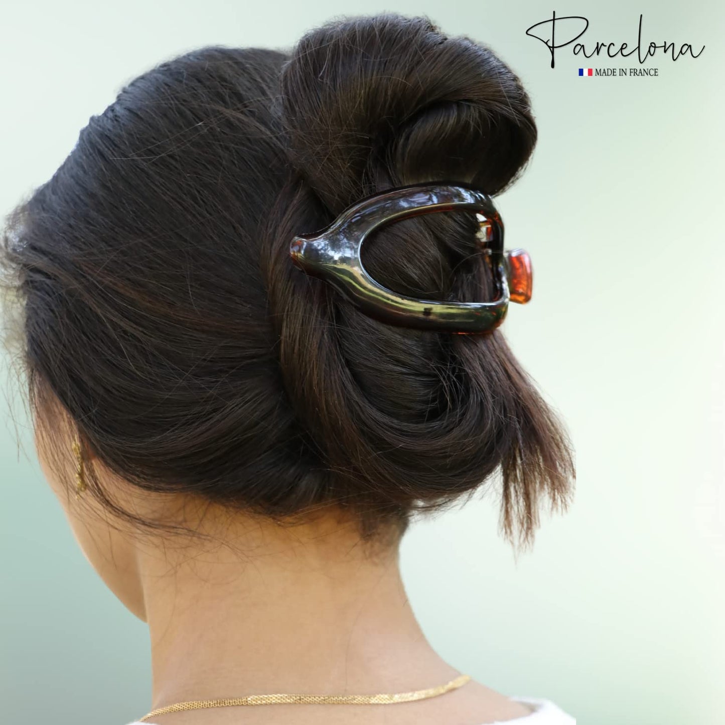 Parcelona French Wide Beak Celluloid Tortoise Shell Girls Side Slide-in Barrette Clip Strong Hold No Slip Grip Claw Hair Clip Clamp Clutcher Fashion Beauty & Personal Care Parcelona