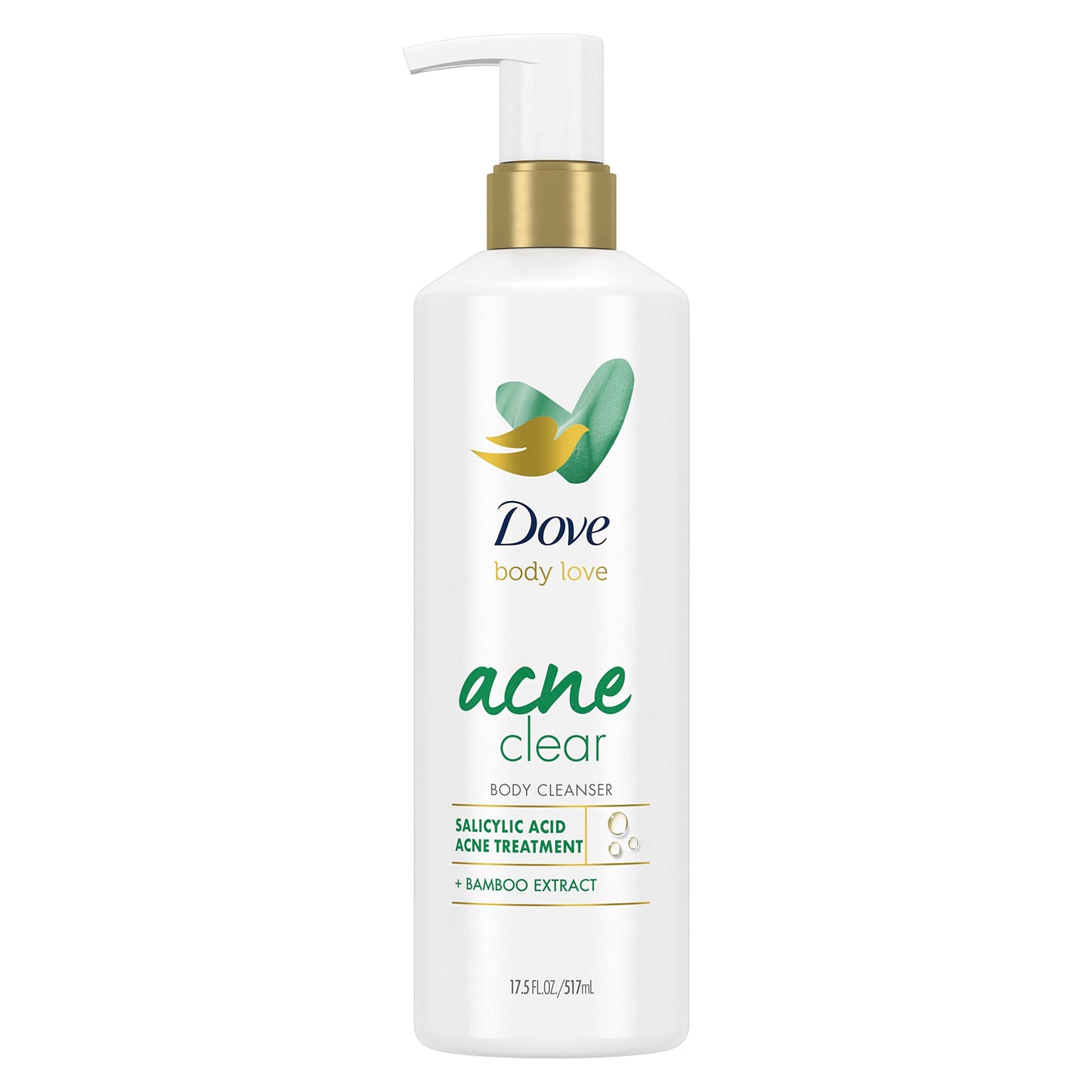 Dove Body Love Body Cleanser Acne Clear For Acne-Prone Skin Body Wash with Salicylic Acid and Bamboo Extract 17.5 fl oz Beauty & Personal Care Dove