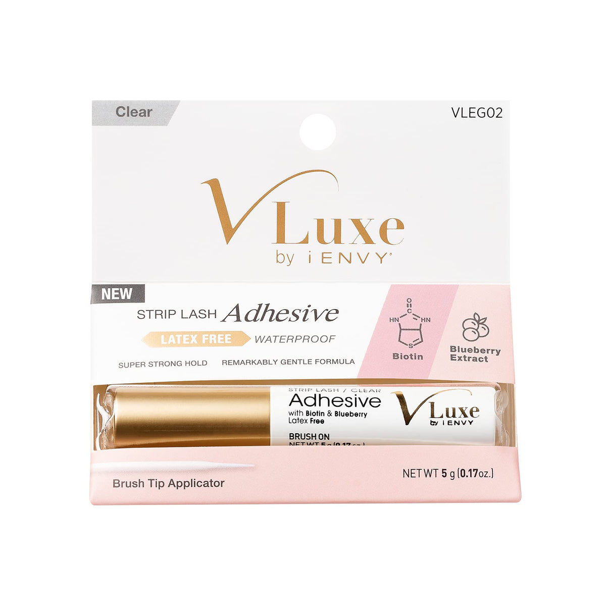 V Luxe by iEnvy Waterproof Strip Lash Adhesive Clear, Latex-FREE, Biotin Infused Beauty & Personal Care i•ENVY