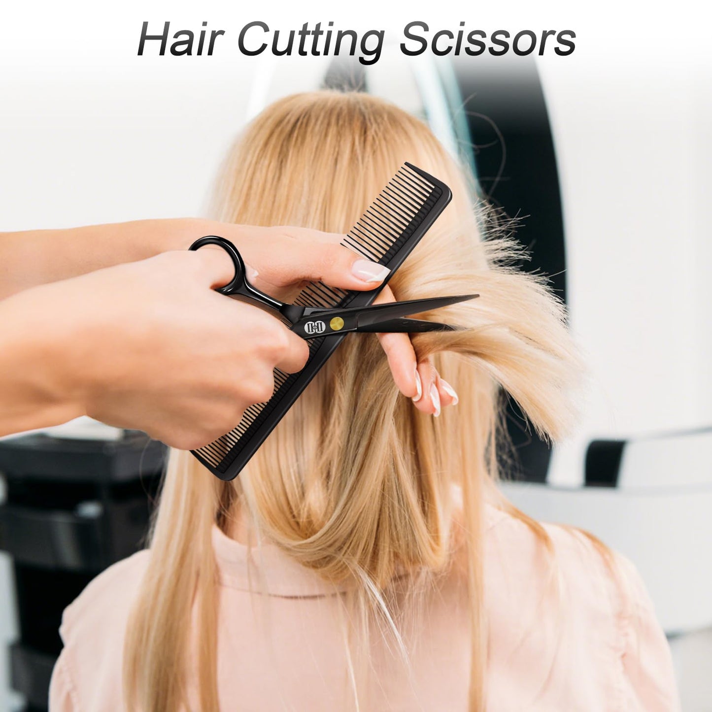 CIICII Hair Cutting Scissors Shears Kit, Professional Barber Haircut Scissors Set (6.7 Inch Hair Beard Hairdressing Trimming Haircutting Thinning Beauty and Personal Care CIICII