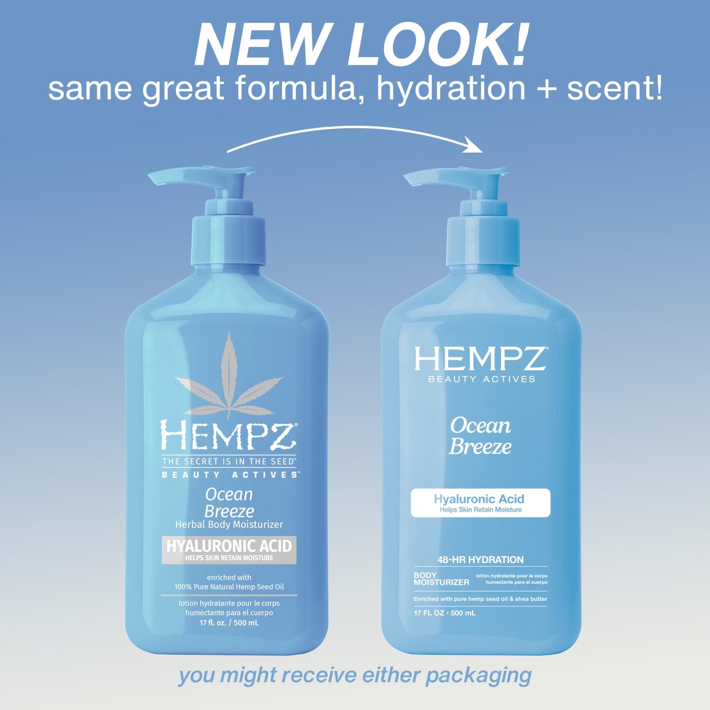 Hempz Body Lotion - Ocean Breeze Limited Edition Daily Moisturizing Cream, Shea Butter, Aloe, Body Moisturizer - Skin Care Products, Hemp Seed Oil Beauty & Personal Care Hempz