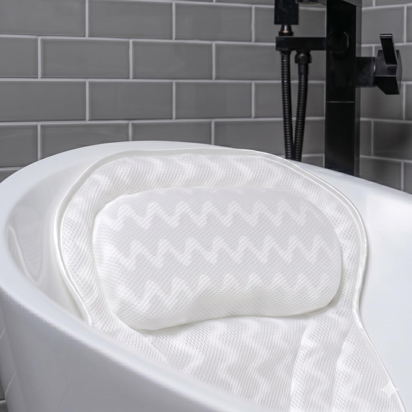 Bath Pillow Bathtub Pillow Back Neck Support Pillow, Spa Cushion for Tub, Relaxing Headrest Bath Pillow, Portable Washable Bathtub Accessories with 3D Beauty and Personal Care Bath Haven