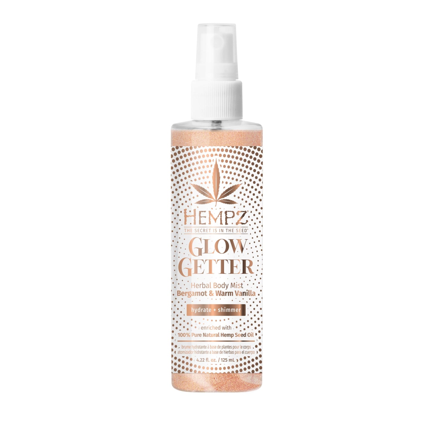 Hempz NEW Glow Getter Hydrating Body Mist, Perfume Shimmer Spray with sparkle 4.22 oz. Beauty & Personal Care Hempz