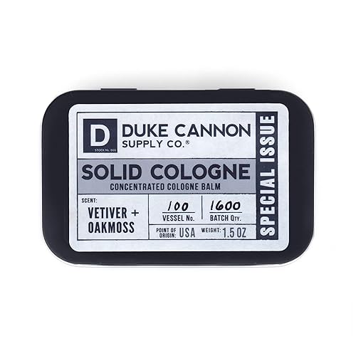 Duke Cannon Supply Co. Solid Cologne for Men Special Issue Vetiver and Oakmoss (Fresh Air, Sandalwood) - Concentrated Balm, Travel-Friendly Tin, 1.5 Beauty & Personal Care Duke Cannon Supply Co.