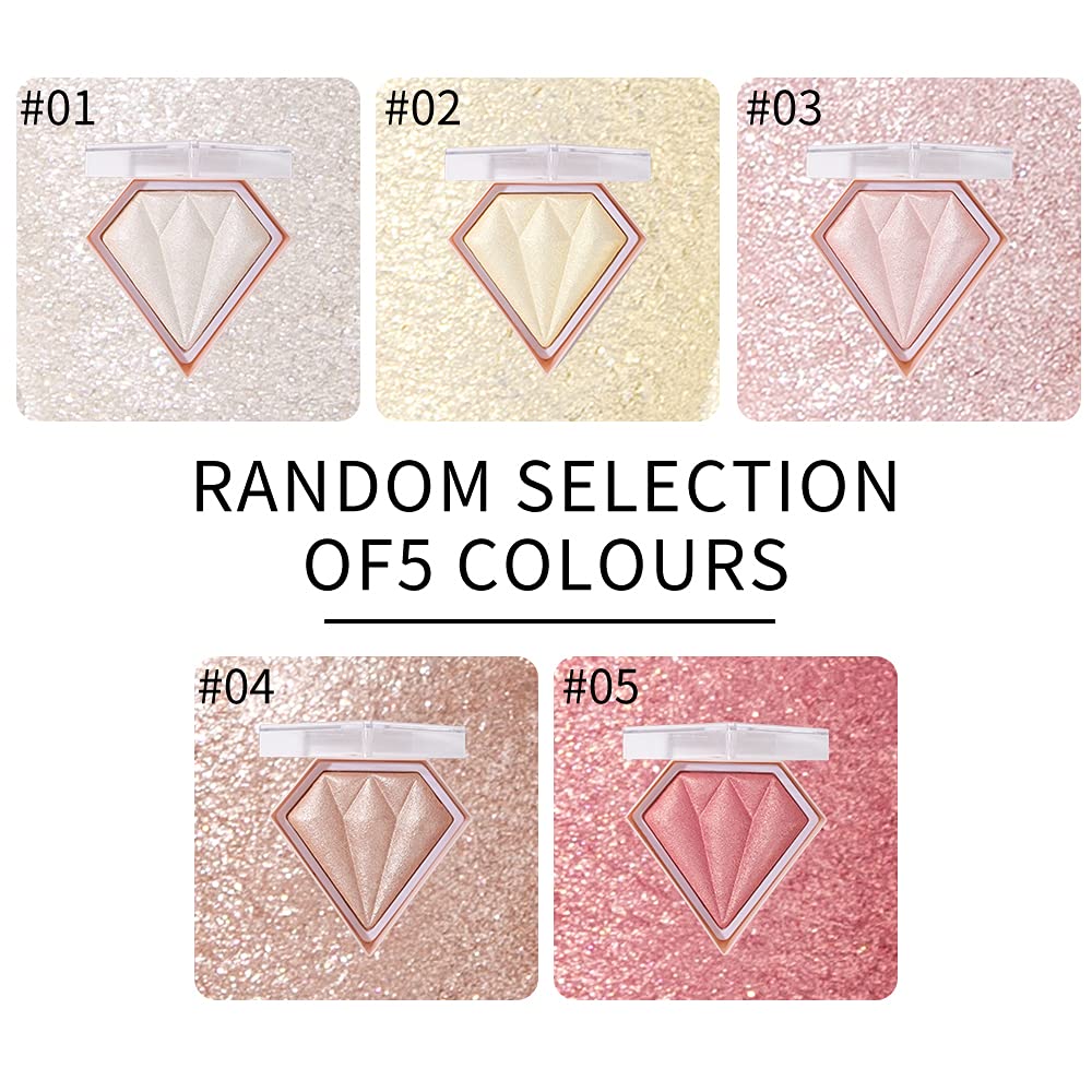 AKARY Face Glitter Blush Pink Shimmer Highlighter Blusher Powder Makeup Cosmetics Facial Contour Corrector Shine Rouge (#01 Pearl White) Beauty & Personal Care AKARY