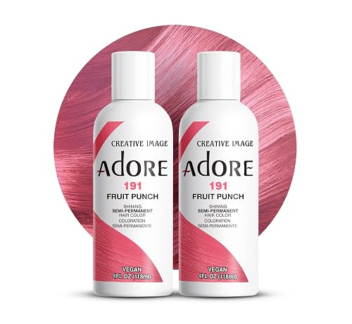 Adore Semi Permanent Hair Color (191 Fruit Punch) (2 Pack) | Vegan & Cruelty-Free Pink Hair Dye | No Ammonia, No Peroxide, No Alcohol | 4 Fl Oz Beauty & Personal Care Adore