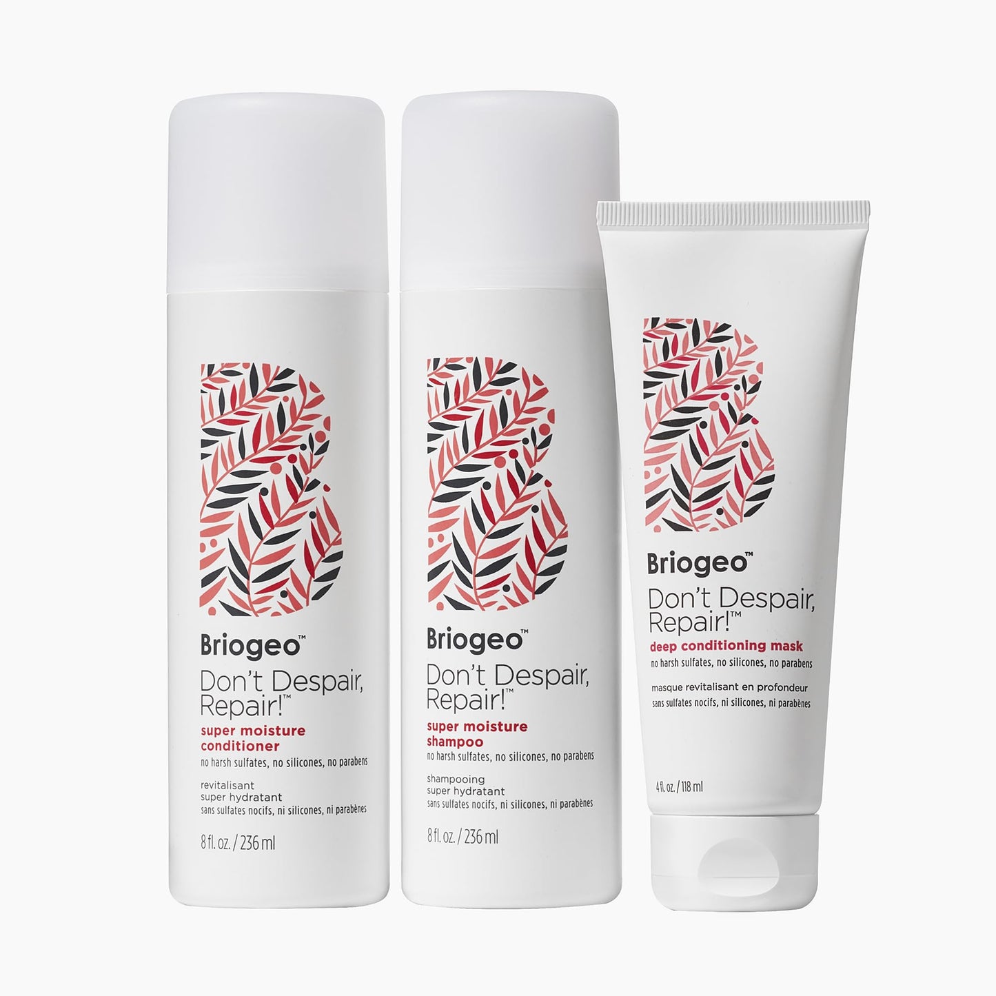 Briogeo Don't Despair, Repair! Hair Repair Reset Kit | Contains Super Moisture Shampoo, Conditioner & Deep Conditioning Mask | Repairs Dry, Damaged or Beauty & Personal Care Briogeo