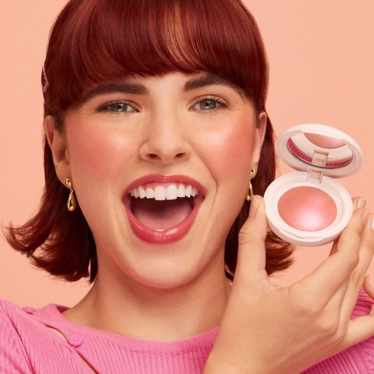 Rare Beauty Soft Pinch Luminous Powder Blush, Hope (nude mauve), Radiant Finish, 0.098 oz/2.8 g, Palette