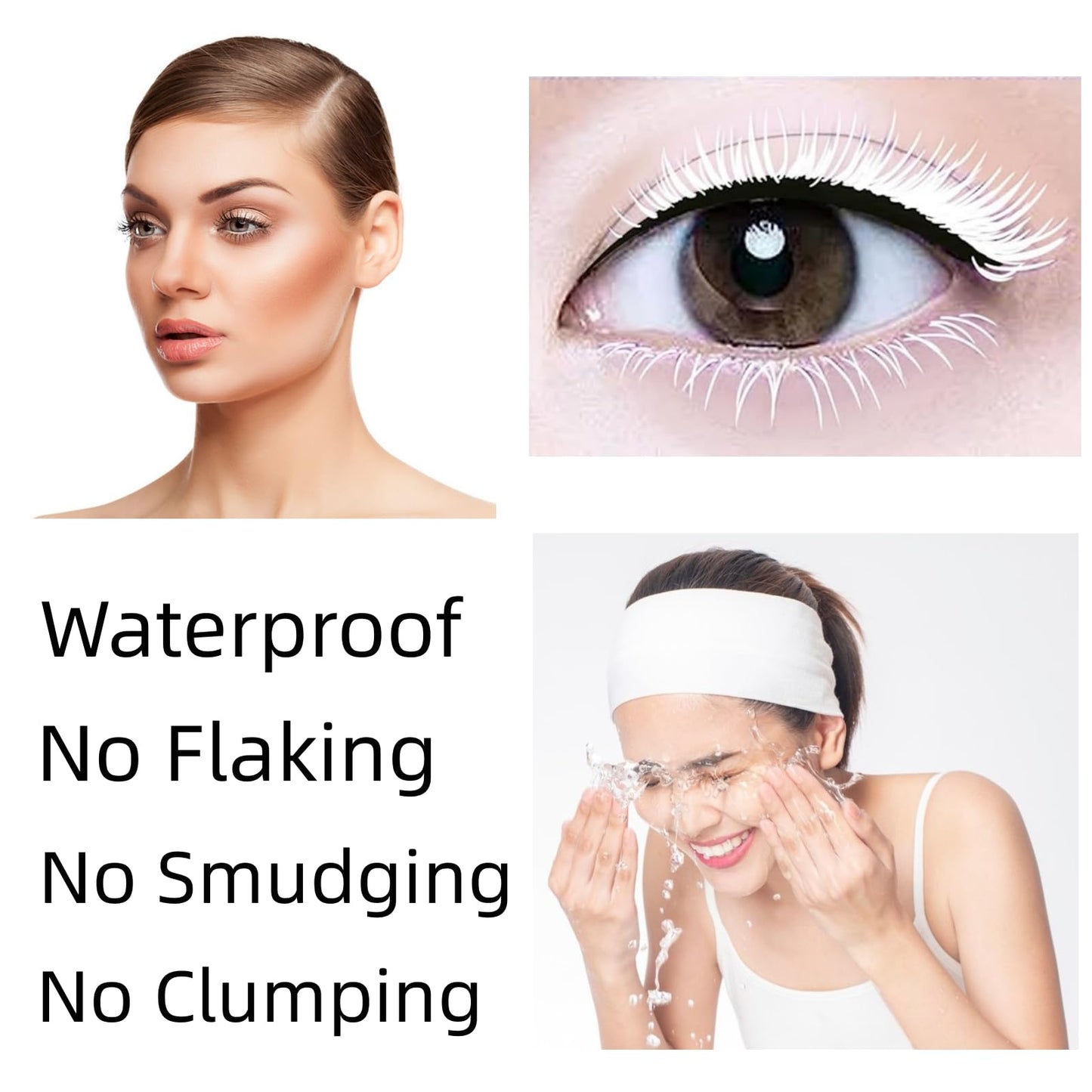 LGSZGDCN White Lashes volume mascara Extensions Makeup Lash Waterproof Fast Dry Eyelashes Curling Lengthening Primer Party Stage Use Beauty & Personal Care LGSZGDCN