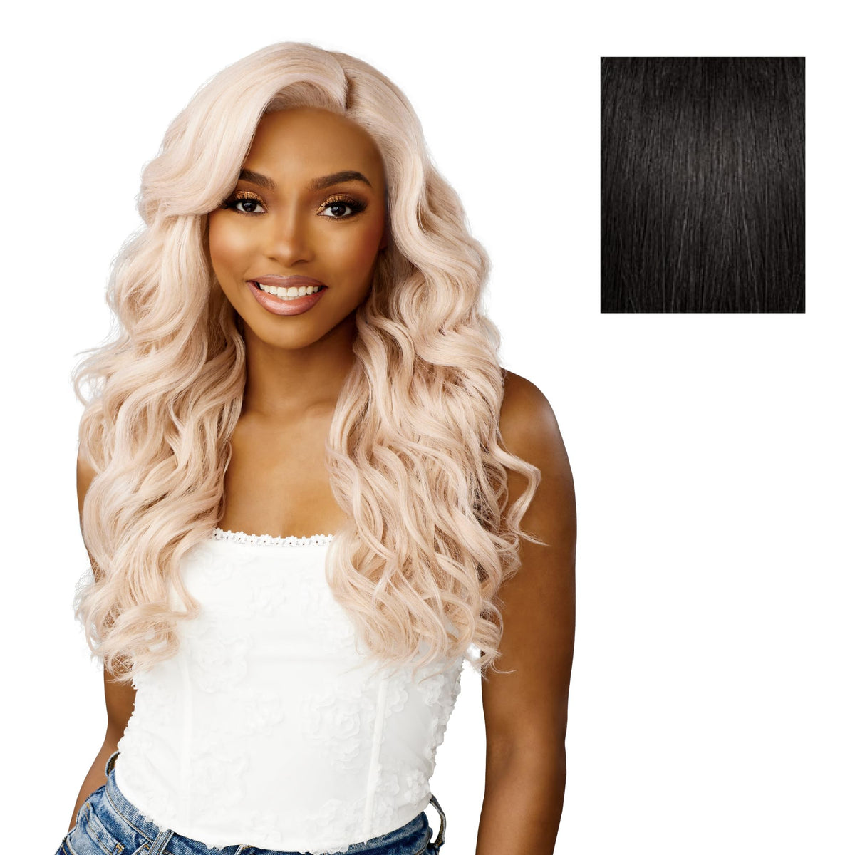 Sensationnel Dashly Lace Front Wig-Unit 56, 1B OFFBLACK