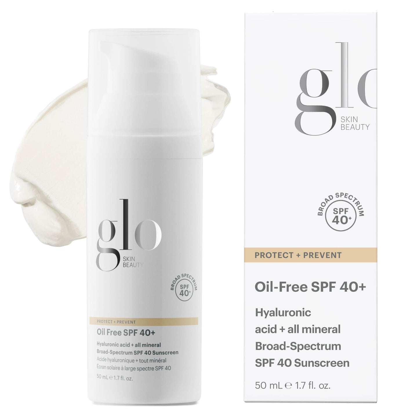 Glo Skin Beauty Oil Free SPF 40+ Hyaluronic Acid Infused All Mineral Sunscreen - Protect Against Sun Damage & Aging Environmental Skin Stressors Beauty & Personal Care Glo Skin Beauty