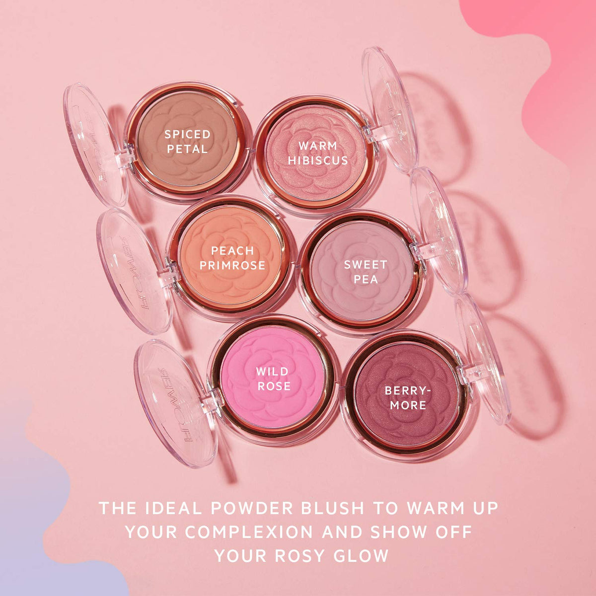 Flower Beauty Pots Powder Blush Smooth Silky Skin Tone Enhancing Soft Satin Finish Makeup, Wild Rose, 0.21 Oz