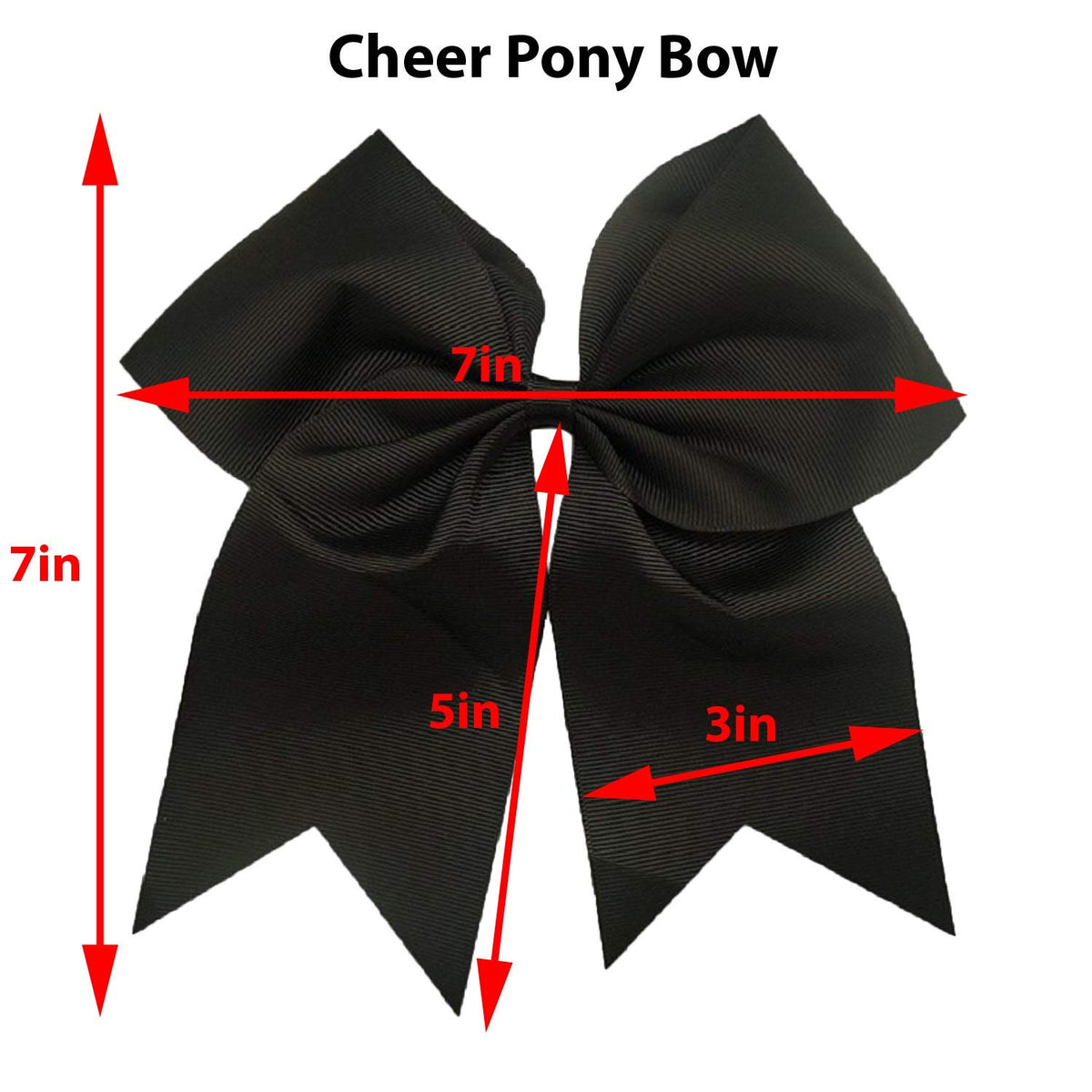 Kenz Laurenz 7" Jumbo Cheer Bow Big Hair Bows with Ponytail Holder Large Classic Accessories for Teens Women Girls Softball Cheerleader Sports