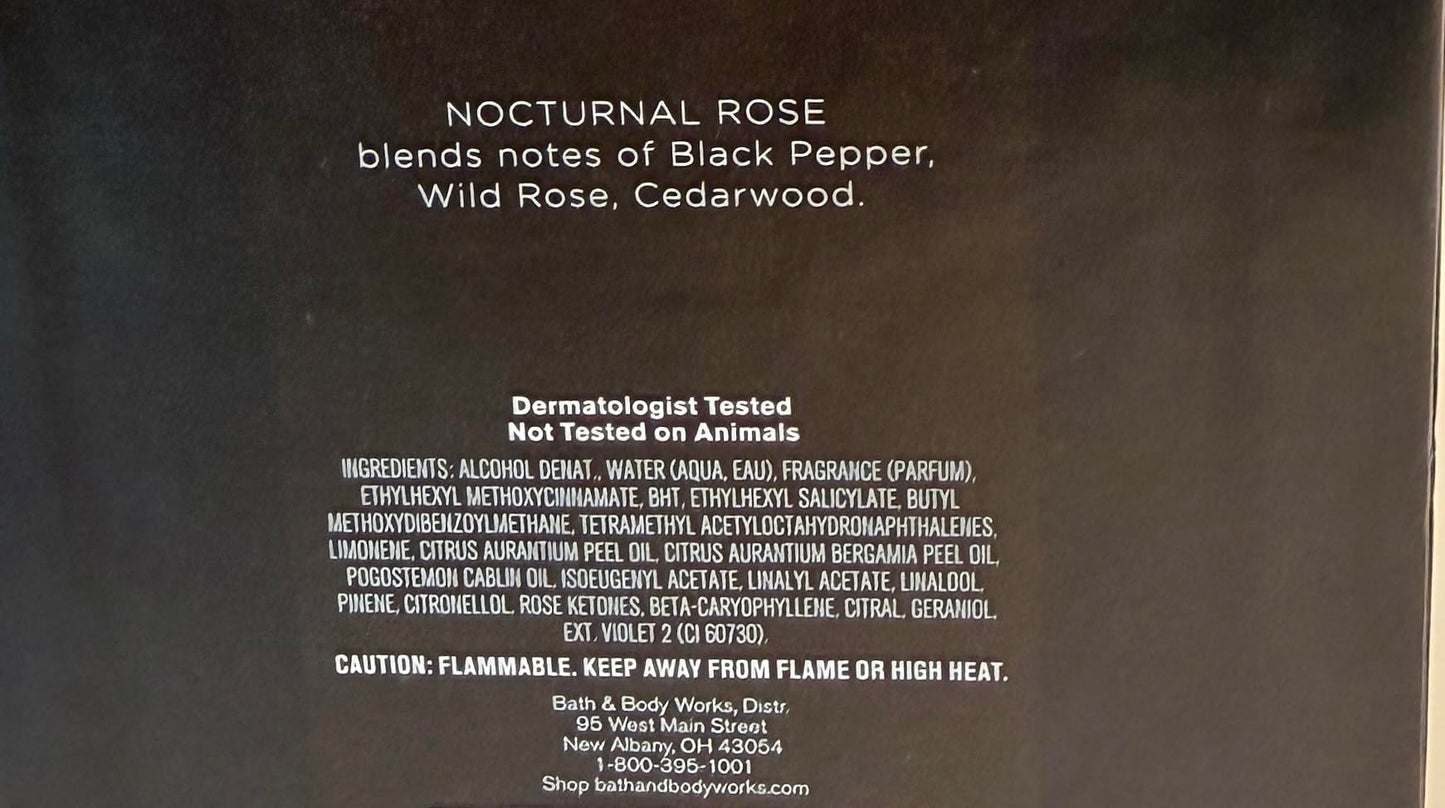 Bath & Body Works Nocturnal Rose Cologne Full Size Cologne Beauty & Personal Care Bath & Body Works