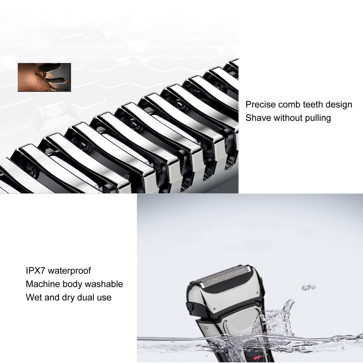 Cordless USB Charging Men Electric Shaver, Portable Beard Trimmer for Home Daily Use or Salon Beauty and Personal Care YUYTE