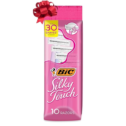 BIC Silky Touch Women's Disposable Razors, With 2 Blades, Pretty Pastel Razor Handles, 10 Count Pack of Shaving Razors Beauty & Personal Care BIC