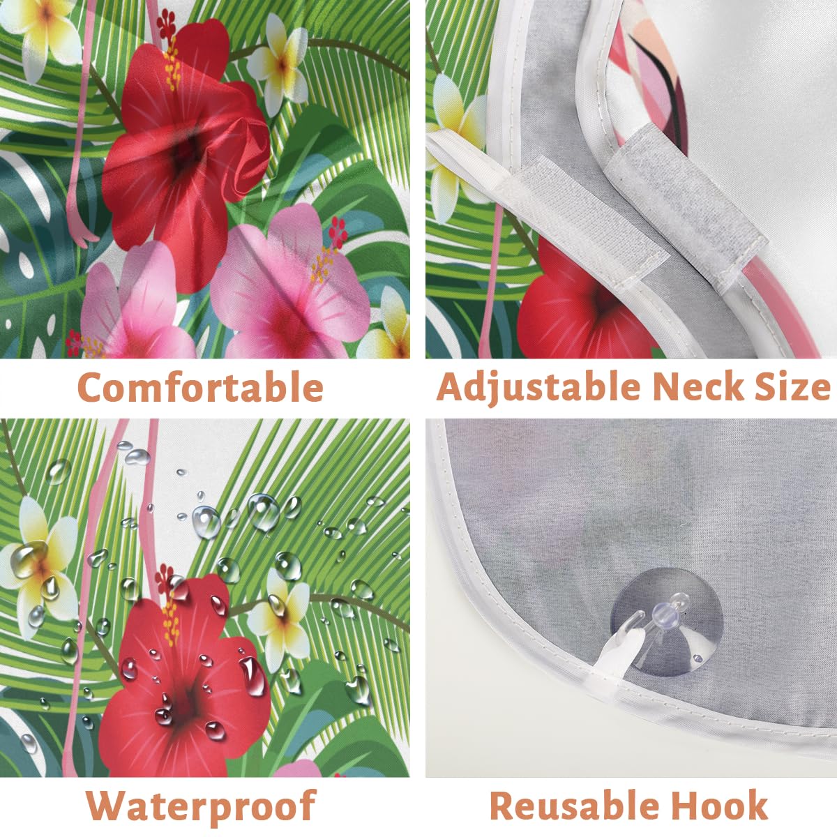 Hsnar Nice Flowers Flamingo Beard Bib Beard Hair Catcher for Men Shaving Waterproof Non-Stick Hair Catcher Grooming Cloth with 2 Suction Cups Beauty and Personal Care Hsnar