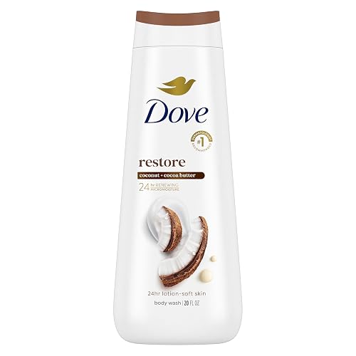 Dove Body Wash Restore Coconut & Cocoa Butter for 24hr Lotion-Soft Skin Moisturizing Skin Cleanser with No Sulfates No Parabens 20 oz Beauty & Personal Care Dove