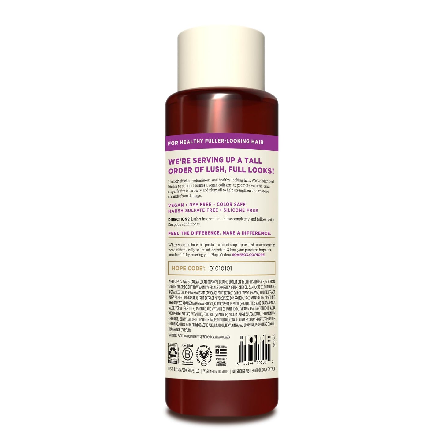 Soapbox Biotin & Super Fruit Shampoo & Conditioner Set, Leaves Hair Volumized & Strengthened - Clean Ingredients Free of Harsh Chemicals, Sulfates Beauty & Personal Care Soapbox