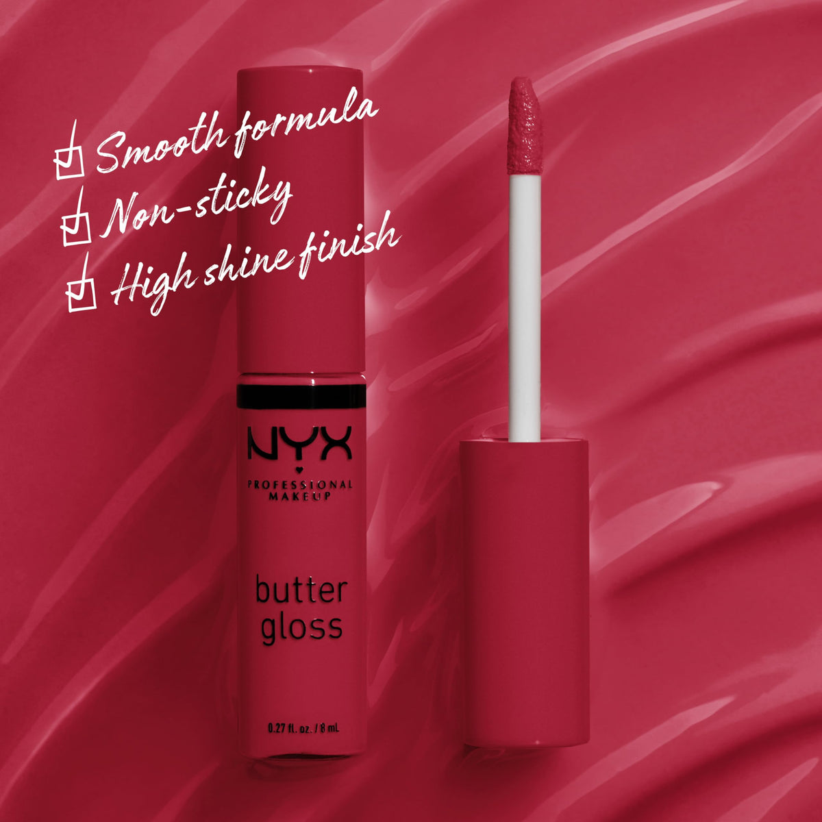 NYX PROFESSIONAL MAKEUP Butter Gloss, Non-Sticky Lip Gloss - Red Velvet (Deep Red) Beauty & Personal Care NYX PROFESSIONAL MAKEUP