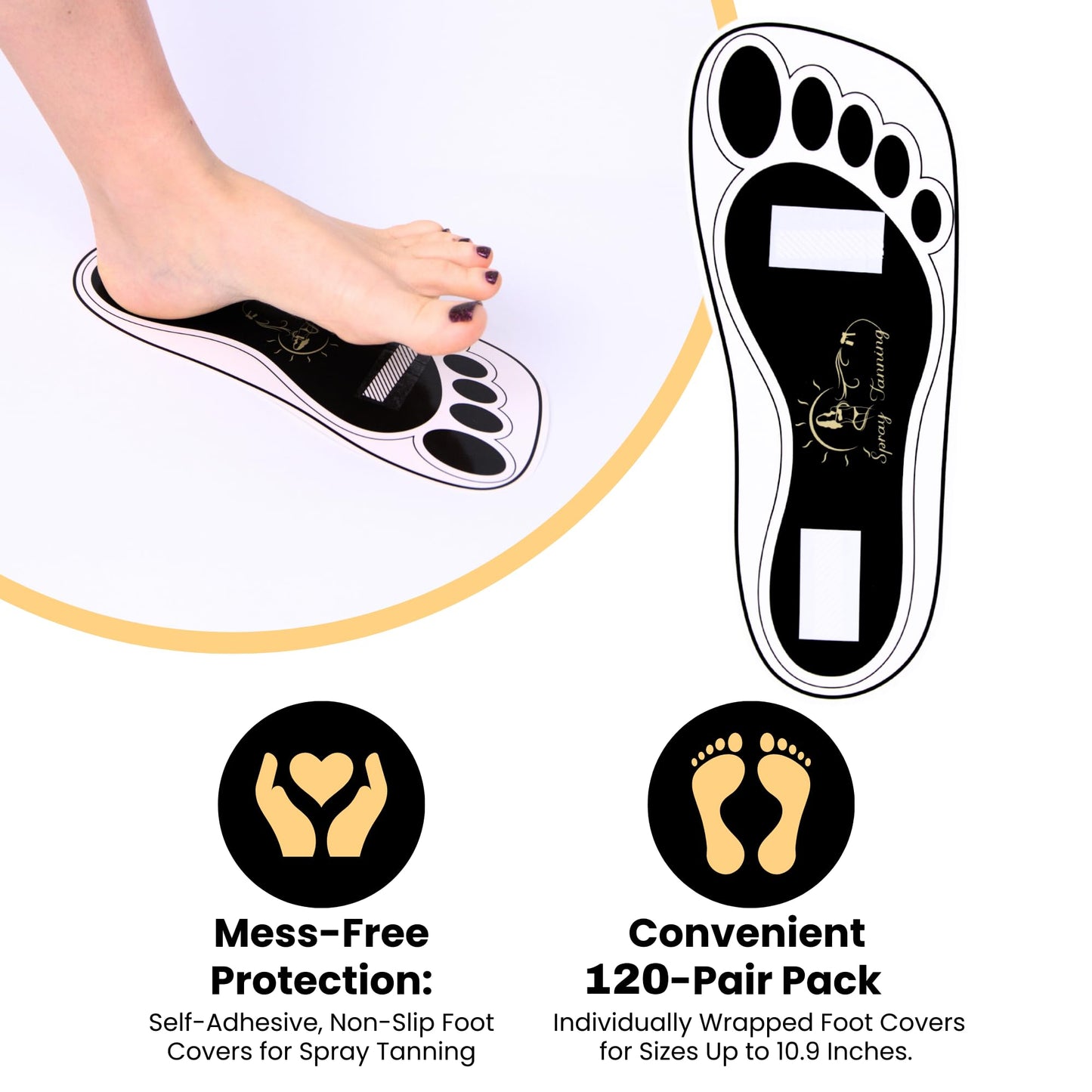 120Pairs(240Feets) Disposable Stick Spray Tanning Feet Pads Perfect for preventing spray tan solution,Deluxe & Hygienic Spray Tan Feet Pads-Ideal Beauty & Personal Care HeeStar