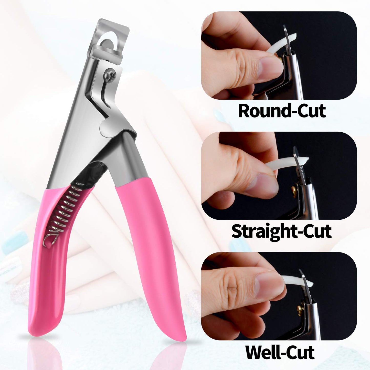 Acrylic Nail Tips 500pcs, French Fake Nails Natural False Nail Tips with Nail Clipper and Storage Case for Nail Art Salon and Home DIY (10 Sizes) Beauty & Personal Care Dockapa