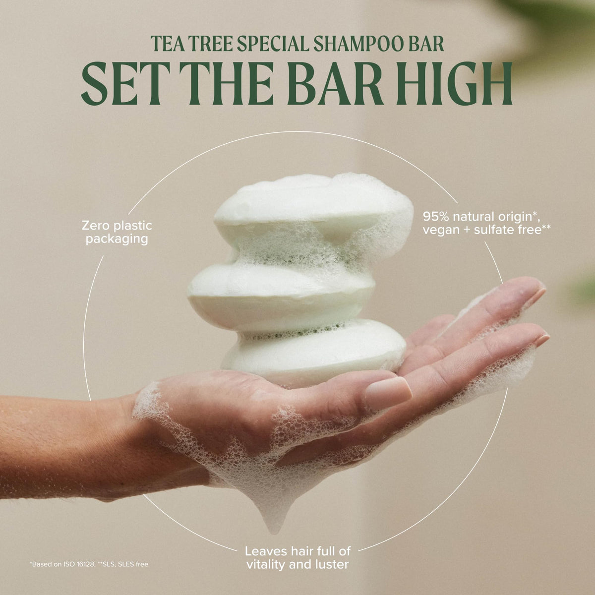 Tea Tree Special Shampoo Bar, Deep Cleans, Refreshes Scalp, Especially Oily Hair, For All Hair Types, 2.8 oz