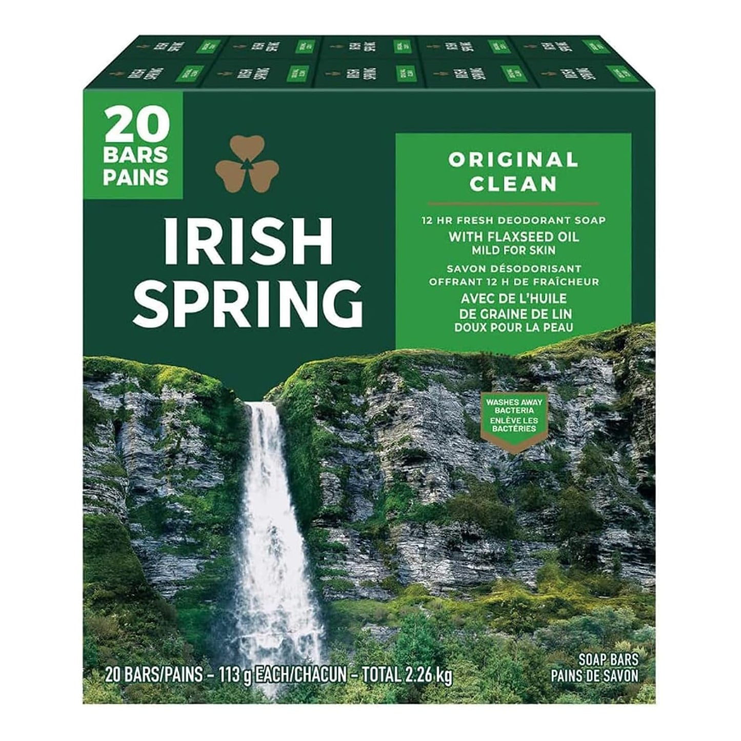 Irish Spring Original Clean Bar Soap for Men, 20 ct. Beauty & Personal Care Irish Spring