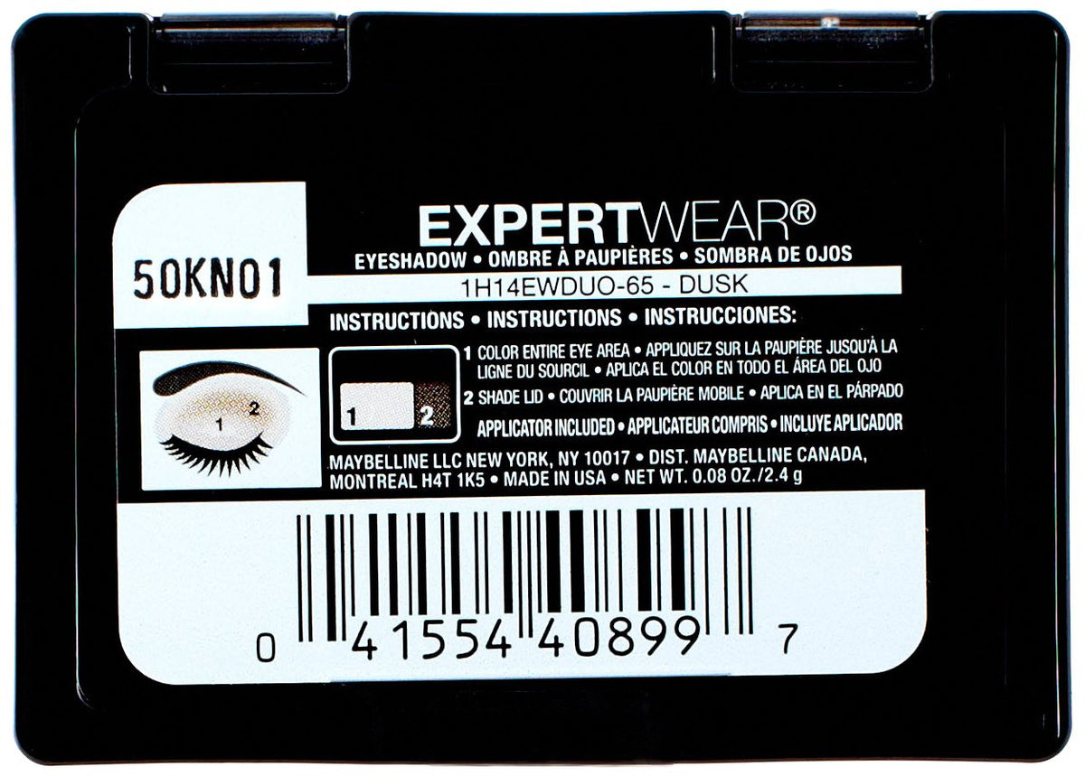 Maybelline New York Expert Wear Eyeshadow, Dusk, Duos, 0.08 Ounce