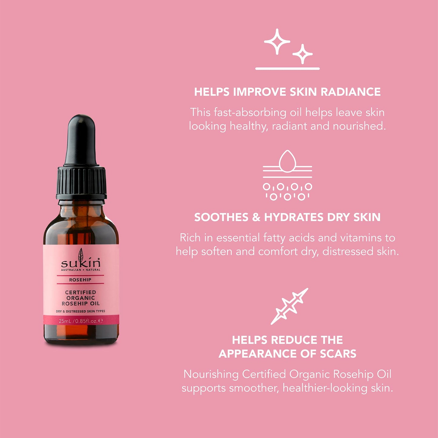 Sukin Certified Organic Rosehip Oil, 0.85 fl oz Beauty & Personal Care Sukin